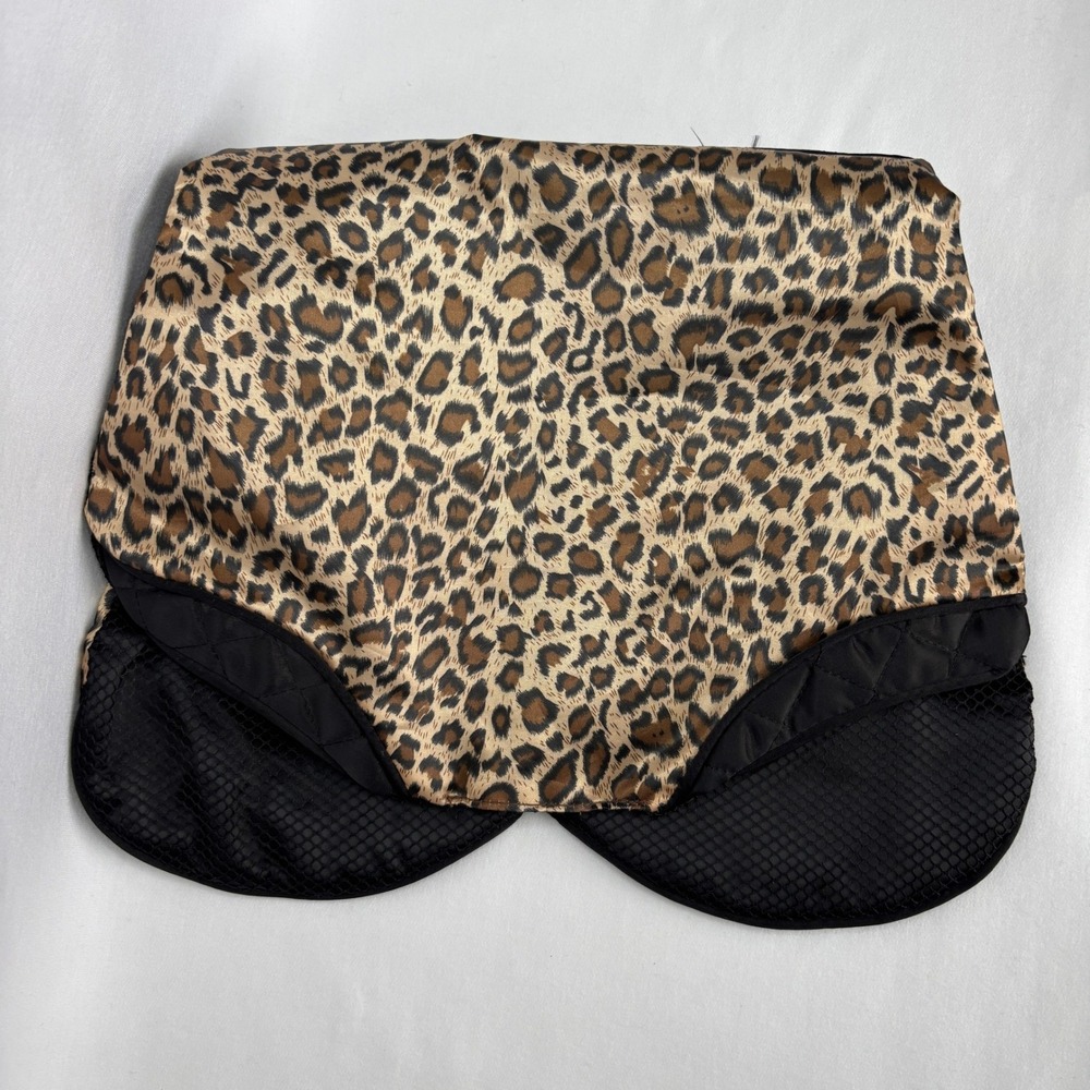 PurseN Leopard Lingerie Travel Bag Mesh Zipper Compartments Bra Panty Organizer